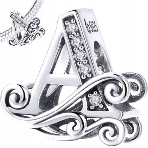 CHARMS LITERKA A srebro 925 koralik zawieszka S925