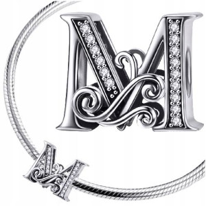 CHARMS LITERKA M koralik srebro pr 925 zawieszka