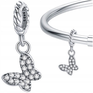 CHARMS MOTYLEK motyl zawieszka koralik srebro 925