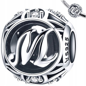CHARMS LITERKA M zawieszka koralik srebro pr S925