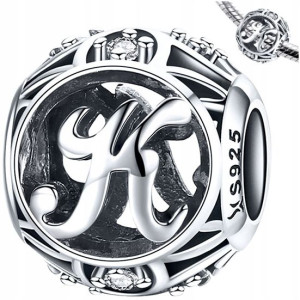 CHARMS LITERKA K zawieszka koralik srebro pr S925