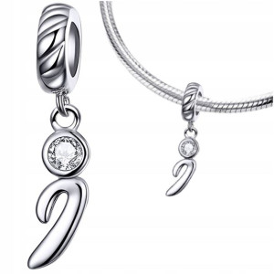 CHARMS LITERKA I zawieszka srebro pr 925 koralik