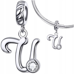 CHARMS LITERKA U zawieszka srebro pr 925 koralik