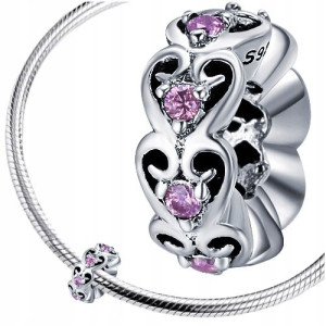 CHARMS zawieszka koralik KWIATY srebro pr 925