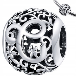 CHARMS literka C zawieszka srebro pr 925 koralik