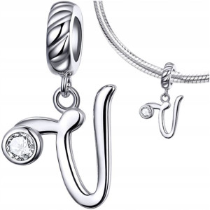 CHARMS LITERKA V zawieszka srebro pr 925 koralik