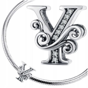 CHARMS LITERKA Y zawieszka srebro pr 925 zawieszka