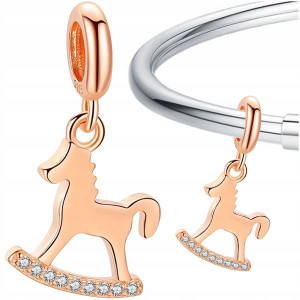 CHARMS KONIK NA BIEGUNACH zawieszka srebro pr 925