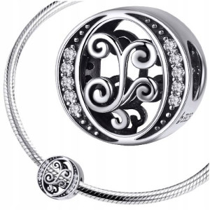 CHARMS LITERKA O koralik srebro pr 925 zawieszka