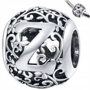 CHARMS literka Z zawieszka srebro pr 925 koralik