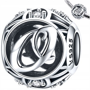 CHARMS LITERKA O zawieszka srebro pr 925 koralik