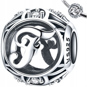 CHARMS LITERKA F zawieszka srebro pr 925 koralik