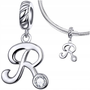 CHARMS LITERKA R zawieszka srebro pr 925 koralik