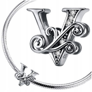 CHARMS LITERKA V zawieszka srebro pr 925 zawieszka