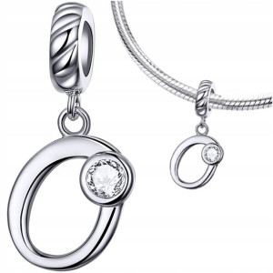 CHARMS LITERKA O zawieszka srebro pr 925 koralik