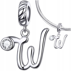 CHARMS LITERKA W zawieszka srebro pr 925 koralik