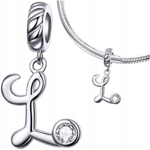 CHARMS LITERKA L zawieszka srebro pr 925 koralik