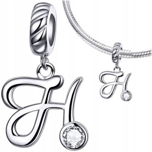 CHARMS LITERKA H zawieszka srebro pr 925 koralik