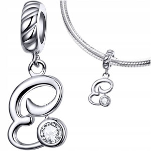 CHARMS LITERKA E zawieszka srebro pr 925 koralik