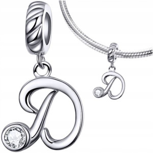 CHARMS LITERKA D zawieszka srebro pr 925 koralik