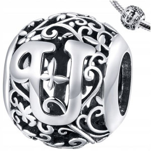 CHARMS literka U srebro 925 koralik zawieszka S925