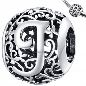 CHARMS literka J srebro 925 koralik zawieszka S925