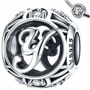 CHARMS LITERKA Y srebro 925 koralik zawieszka S925