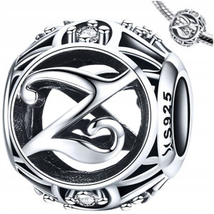 CHARMS LITERKA Z srebro 925 koralik zawieszka S925