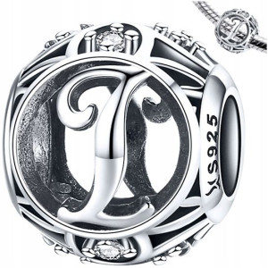 CHARMS LITERKA I srebro 925 koralik zawieszka S925
