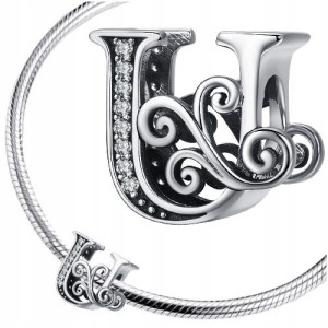 CHARMS LITERKA U srebro 925 zawieszka koralik S925