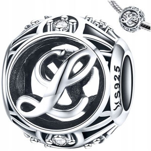 CHARMS LITERKA L srebro 925 koralik zawieszka S925