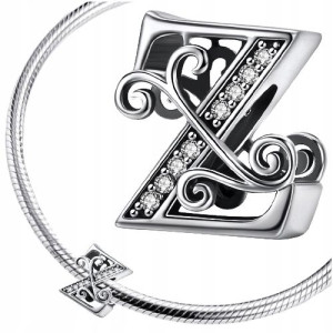 CHARMS LITERKA Z srebro 925 zawieszka koralik S925
