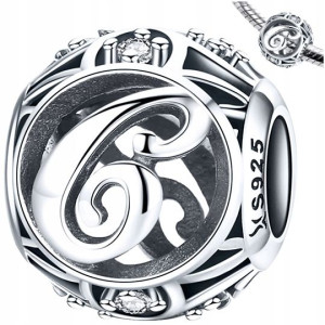 CHARMS LITERKA C srebro 925 koralik zawieszka S925