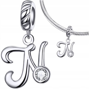 CHARMS LITERKA N srebro 925 koralik zawieszka S925