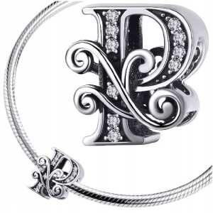 CHARMS LITERKA P srebro 925 koralik zawieszka S925