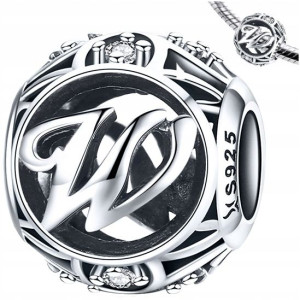 CHARMS LITERKA W srebro 925 koralik zawieszka S925