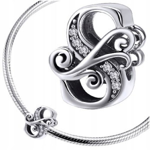CHARMS LITERKA S srebro 925 zawieszka koralik S925