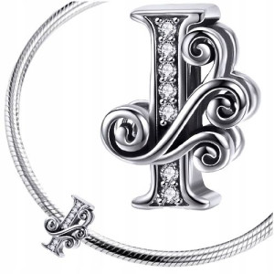 CHARMS LITERKA I srebro 925 zawieszka koralik S925