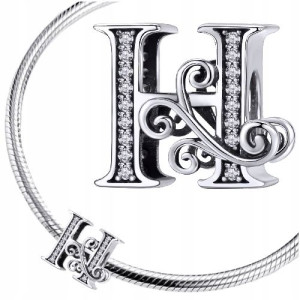 CHARMS LITERKA H srebro 925 zawieszka koralik S925