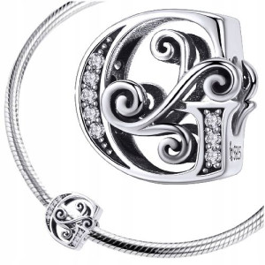 CHARMS LITERKA G srebro 925 zawieszka koralik S925