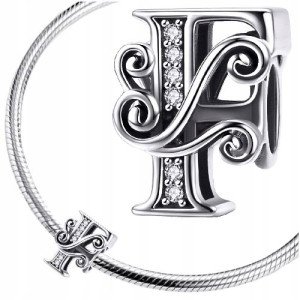CHARMS LITERKA F srebro 925 zawieszka koralik S925