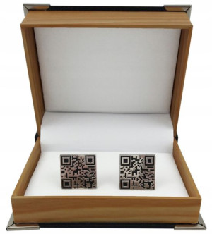 Zestaw Spinki do mankietów pudełko QR KOD code