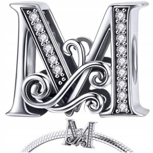CHARMS LITERKA M srebro 925 koralik zawieszka S925