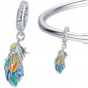 CHARMS PAWIE PIÓRKO srebro 925 koralik zawieszka