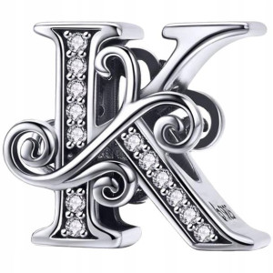 CHARMS LITERKA K srebro 925 koralik zawieszka S925