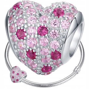 CHARMS SERCE cyrkonie srebro 925 koralik S925