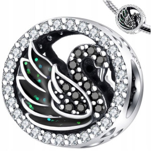 CHARMS ŁABĘDŹ srebro 925 koralik zawieszka S925