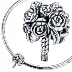 CHARMS BUKIET KWIATÓW srebro 925 koralik S925