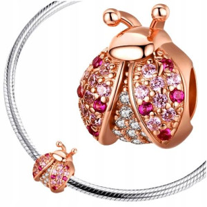 CHARMS złota BIEDRONKA srebro 925 zawieszka S925