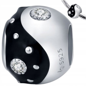 CHARMS yin yang srebro 925 koralik S925 zawieszka